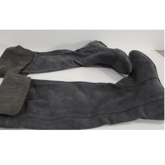 $105 Discount ✅ Nine West SITCOM Over the Knee Grey Suede Boots 8½M  ✨ NEW - Picture 4 of 12